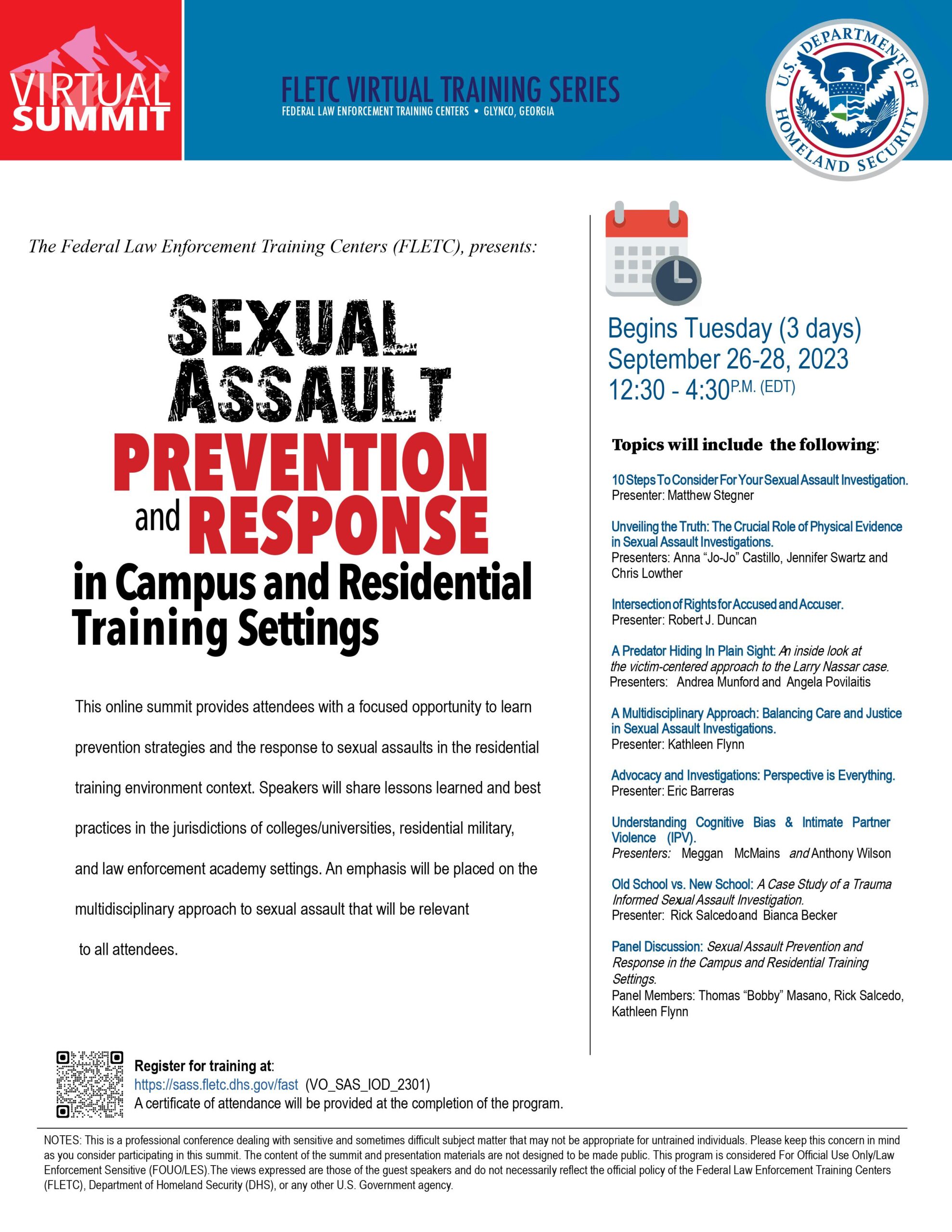 FLETC Sexual Assault Prevention and Response in Campus and Residential ...